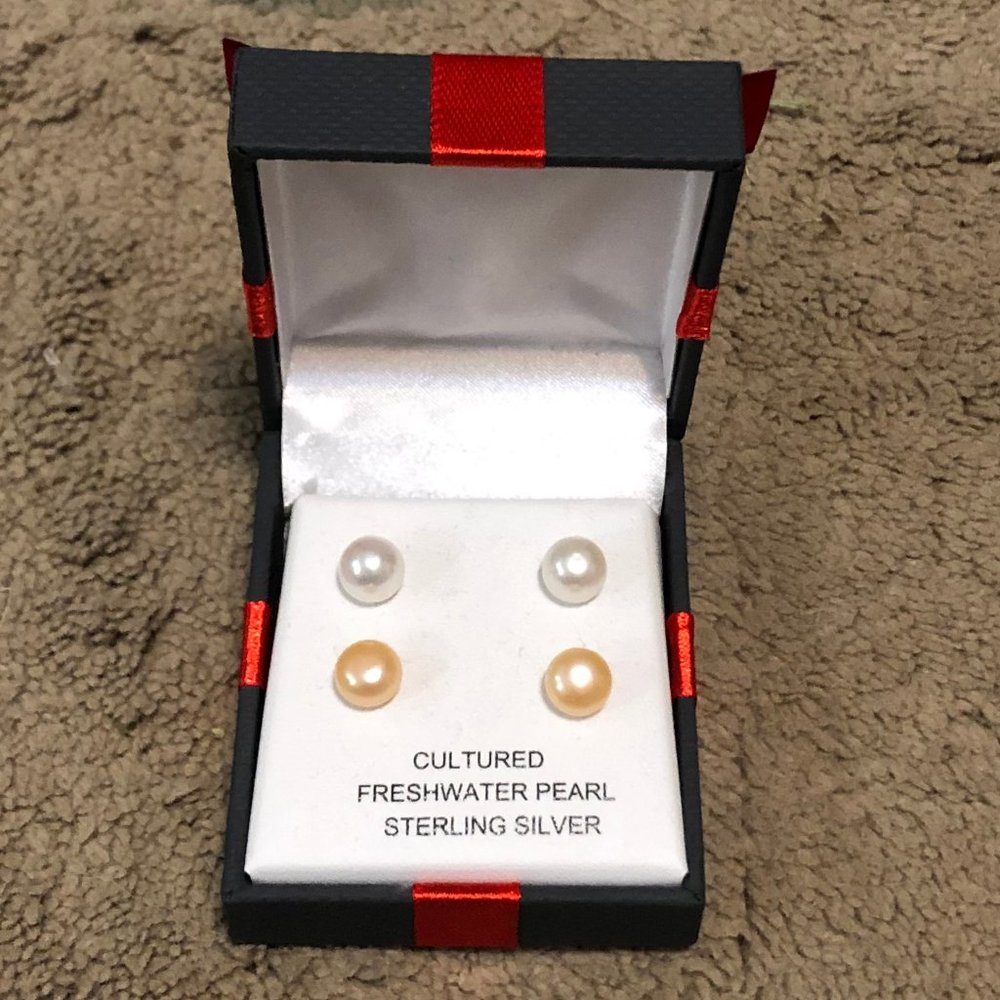 Freshwater Pearl & Sterling Silver Earrings